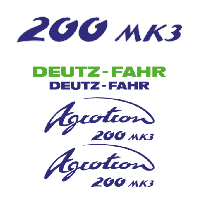 Stickerset Deutz Agrotron 200, 210, 235, 265, MK3