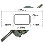 Kachelmotor Ø73x8mm Lt 232mm