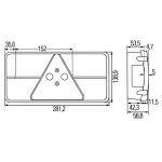 Hella Achterlicht links 281 x 139 x 54mm