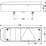 Hella Achterlicht links 370 x 130 x 85 mm