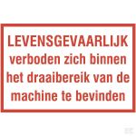 Sticker Verbod draaibereik machine