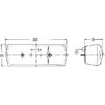 Hella Achterlicht rechts 330 x 95 x 78mm