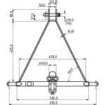 Driepuntstrekhaakbok Cat 1 640mm