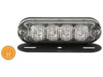 152728 Led Gevarenlicht compact model, Interference Klasse 3, Functies enkele flash, Dubbele Flits, 12-24V